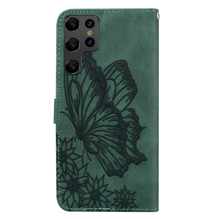 For Samsung Galaxy S25 Ultra 5G Retro Skin Feel Butterflies Embossing Horizontal Flip Leather Phone Case