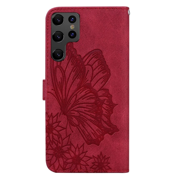 For Samsung Galaxy S25 Ultra 5G Retro Skin Feel Butterflies Embossing Horizontal Flip Leather Phone Case