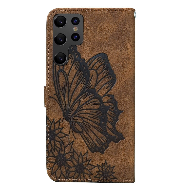 For Samsung Galaxy S25 Ultra 5G Retro Skin Feel Butterflies Embossing Horizontal Flip Leather Phone Case