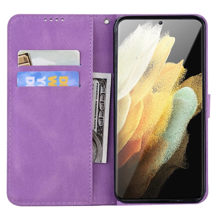 For Samsung Galaxy S25 Ultra 5G Retro Skin Feel Butterflies Embossing Horizontal Flip Leather Phone Case