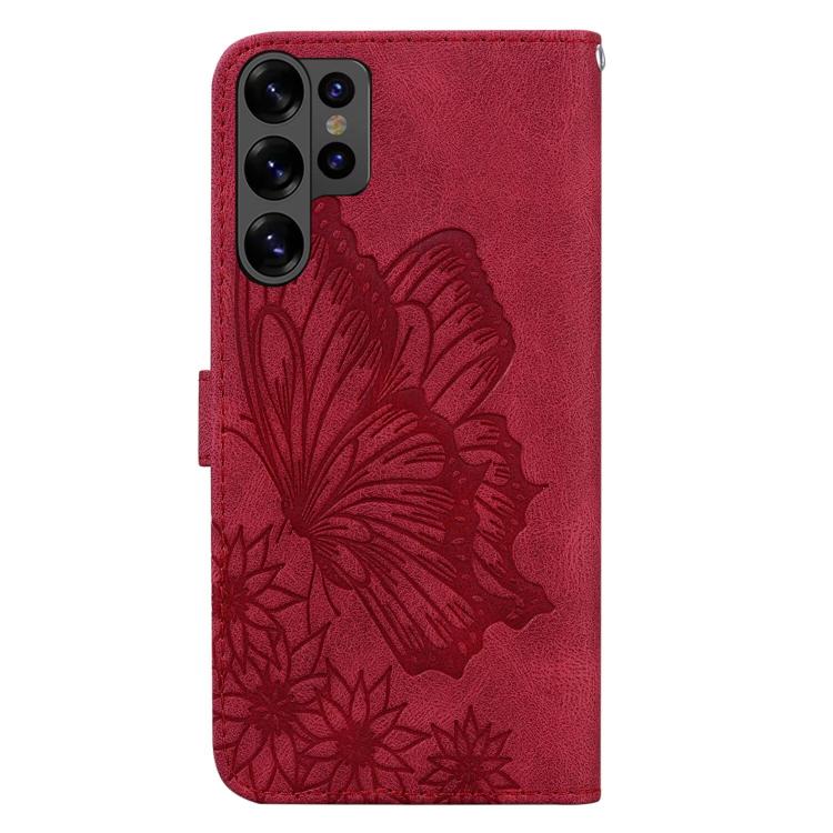 For Samsung Galaxy S26 Ultra 5G Retro Skin Feel Butterflies Embossing Horizontal Flip Leather Phone Case