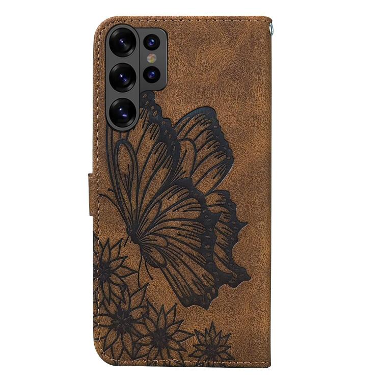 For Samsung Galaxy S26 Ultra 5G Retro Skin Feel Butterflies Embossing Horizontal Flip Leather Phone Case