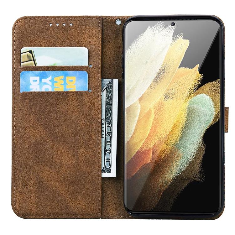 For Samsung Galaxy S26 Ultra 5G Retro Skin Feel Butterflies Embossing Horizontal Flip Leather Phone Case