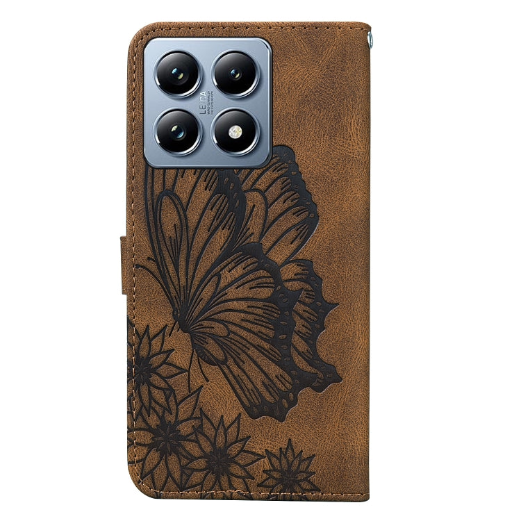 For Xiaomi 14T Pro Retro Skin Feel Butterflies Embossing Horizontal Flip Leather Phone Case