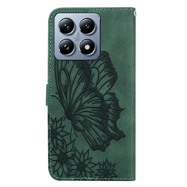 For Xiaomi 14T Retro Skin Feel Butterflies Embossing Horizontal Flip Leather Phone Case