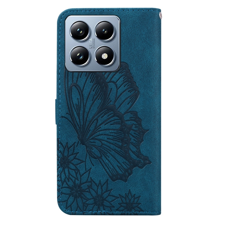 For Xiaomi 14T Retro Skin Feel Butterflies Embossing Horizontal Flip Leather Phone Case