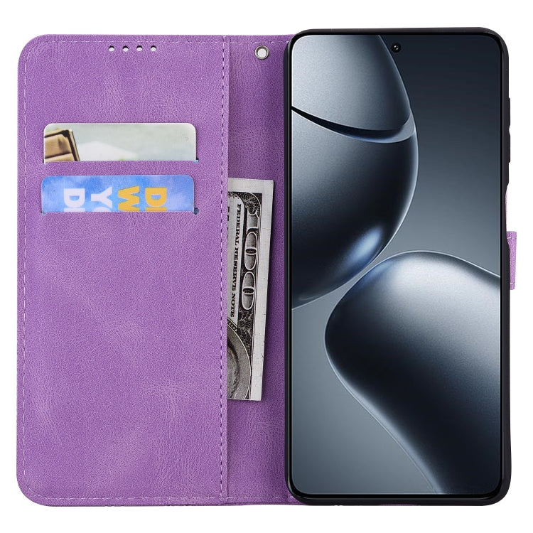 For Xiaomi 14T Retro Skin Feel Butterflies Embossing Horizontal Flip Leather Phone Case