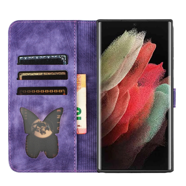 For Samsung Galaxy S25 Ultra 5G Butterfly Cat Embossing Flip Leather Phone Case