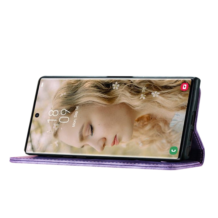 For Samsung Galaxy S25 Ultra 5G Butterfly Cat Embossing Flip Leather Phone Case