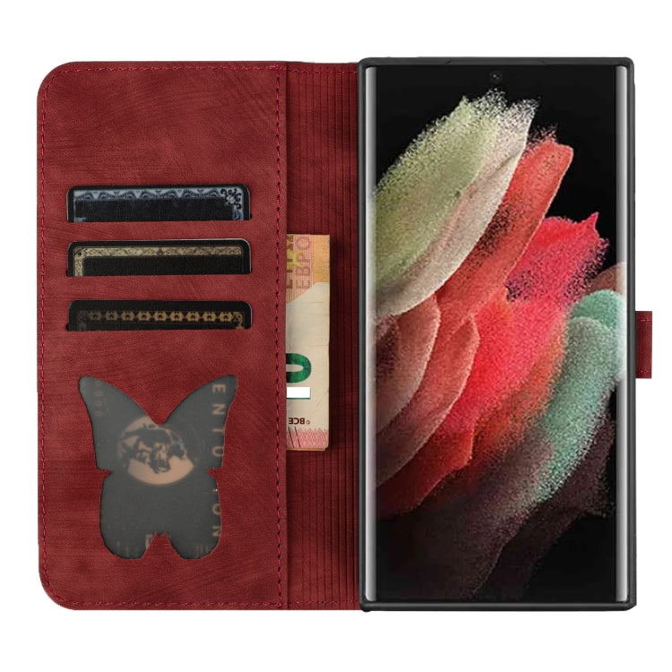 For Samsung Galaxy S25 Ultra 5G Butterfly Cat Embossing Flip Leather Phone Case