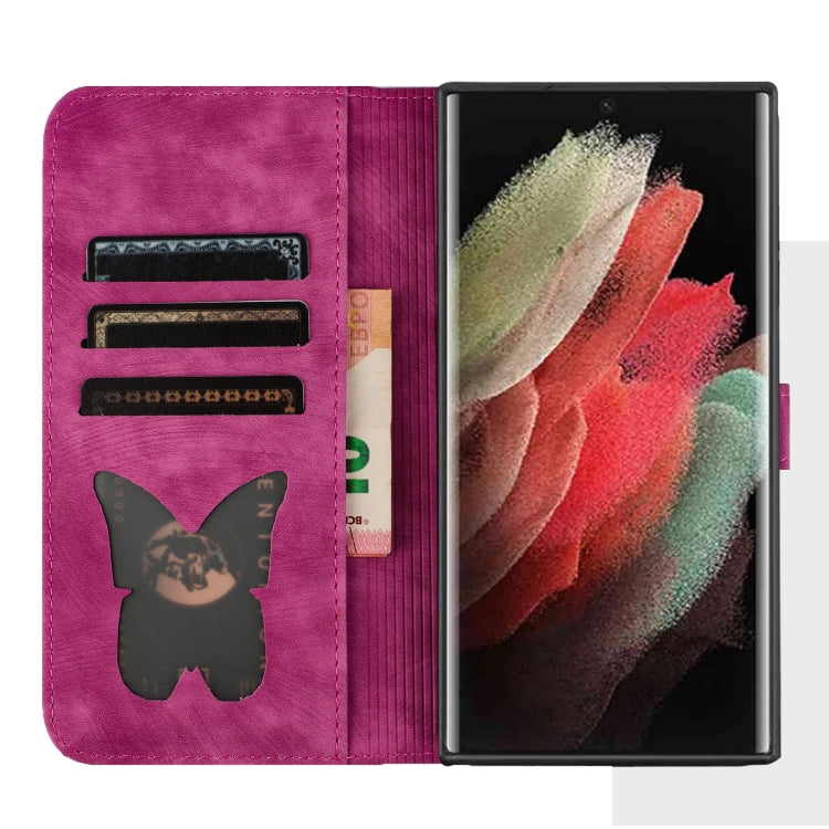 For Samsung Galaxy S25 Ultra 5G Butterfly Cat Embossing Flip Leather Phone Case