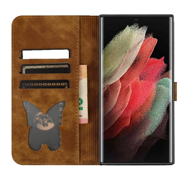 For Samsung Galaxy S25 Ultra 5G Butterfly Cat Embossing Flip Leather Phone Case