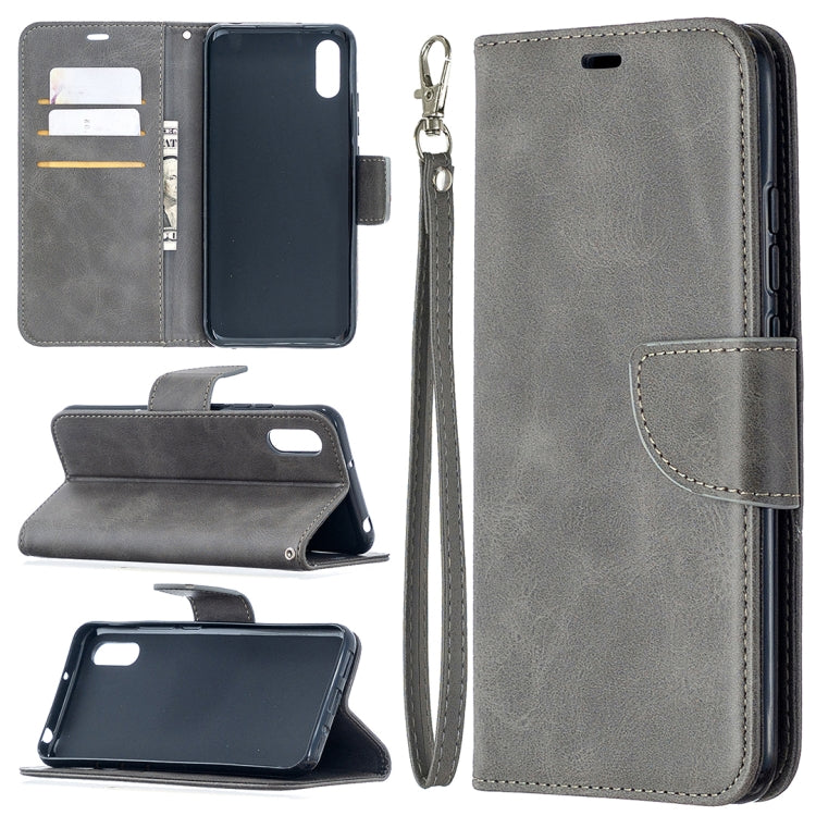 For Xiaomi Redmi 9A Retro Lambskin Texture Pure Color Horizontal Flip PU Leather Case with Holder & Card Slots & Wallet & Lanyard