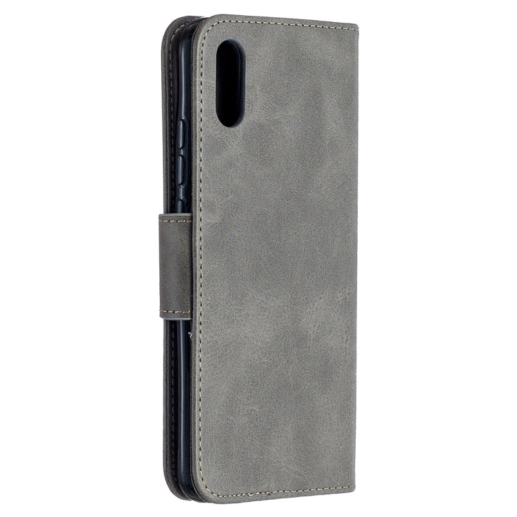 For Xiaomi Redmi 9A Retro Lambskin Texture Pure Color Horizontal Flip PU Leather Case with Holder & Card Slots & Wallet & Lanyard