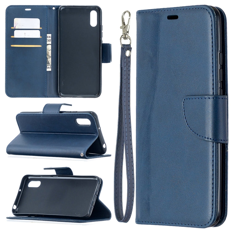 For Xiaomi Redmi 9A Retro Lambskin Texture Pure Color Horizontal Flip PU Leather Case with Holder & Card Slots & Wallet & Lanyard