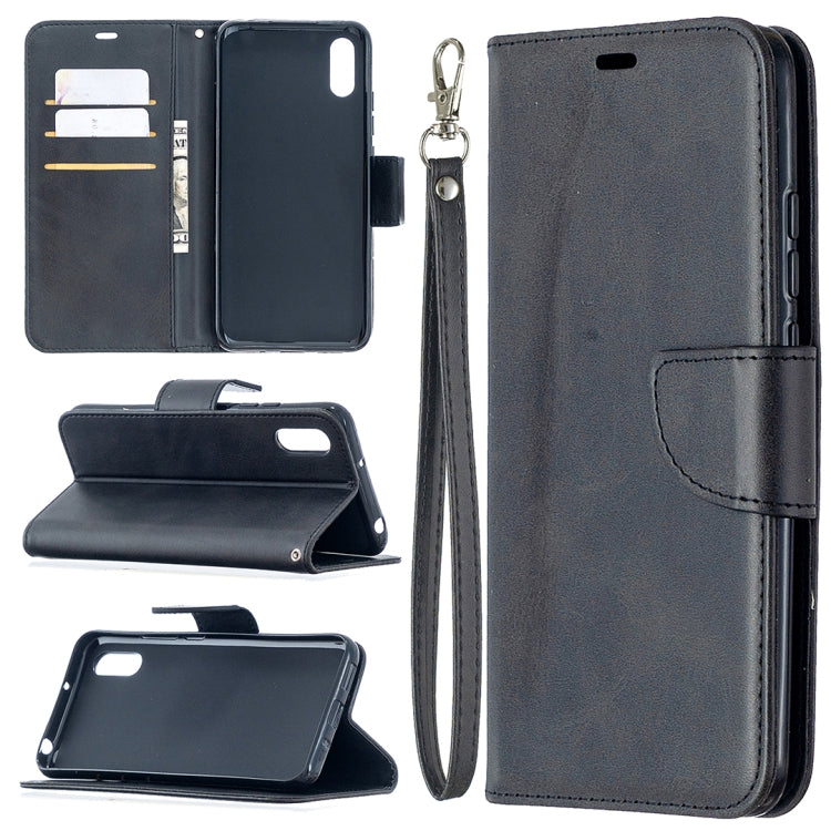 For Xiaomi Redmi 9A Retro Lambskin Texture Pure Color Horizontal Flip PU Leather Case with Holder & Card Slots & Wallet & Lanyard