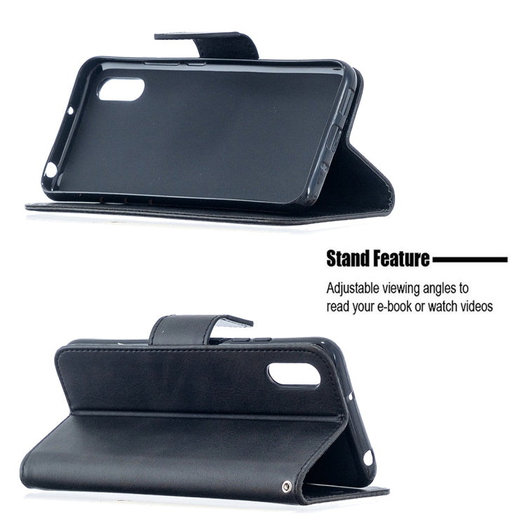 For Xiaomi Redmi 9A Retro Lambskin Texture Pure Color Horizontal Flip PU Leather Case with Holder & Card Slots & Wallet & Lanyard
