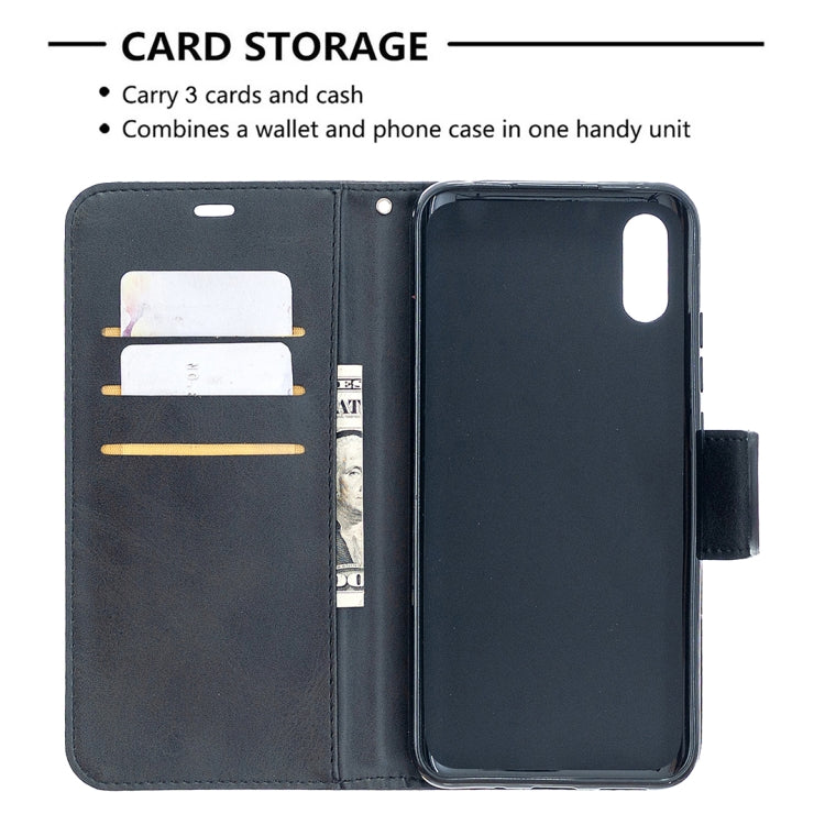 For Xiaomi Redmi 9A Retro Lambskin Texture Pure Color Horizontal Flip PU Leather Case with Holder & Card Slots & Wallet & Lanyard