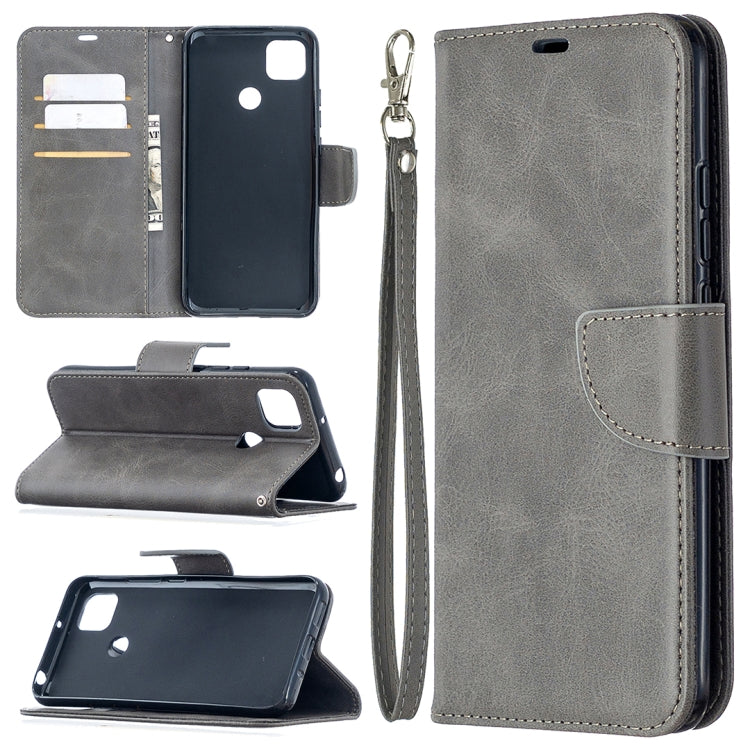 For Xiaomi Redmi 9C Retro Lambskin Texture Pure Color Horizontal Flip PU Leather Case with Holder & Card Slots & Wallet & Lanyard