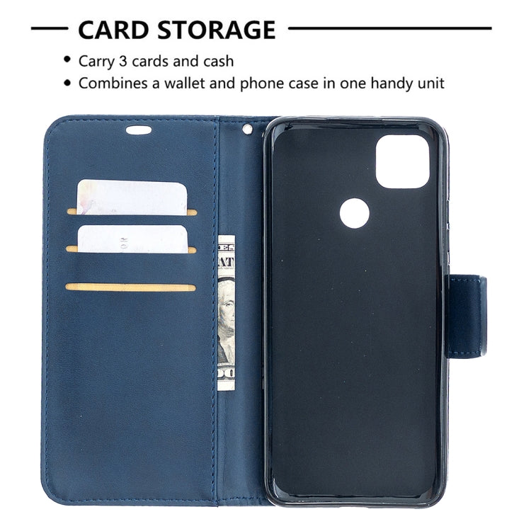 For Xiaomi Redmi 9C Retro Lambskin Texture Pure Color Horizontal Flip PU Leather Case with Holder & Card Slots & Wallet & Lanyard