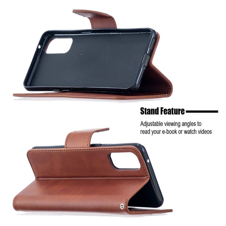 For OPPO Reno4 5G Retro Lambskin Texture Pure Color Horizontal Flip PU Leather Case with Holder & Card Slots & Wallet & Lanyard