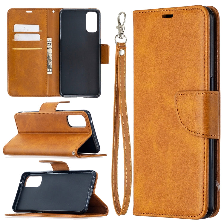 For OPPO Reno4 5G Retro Lambskin Texture Pure Color Horizontal Flip PU Leather Case with Holder & Card Slots & Wallet & Lanyard