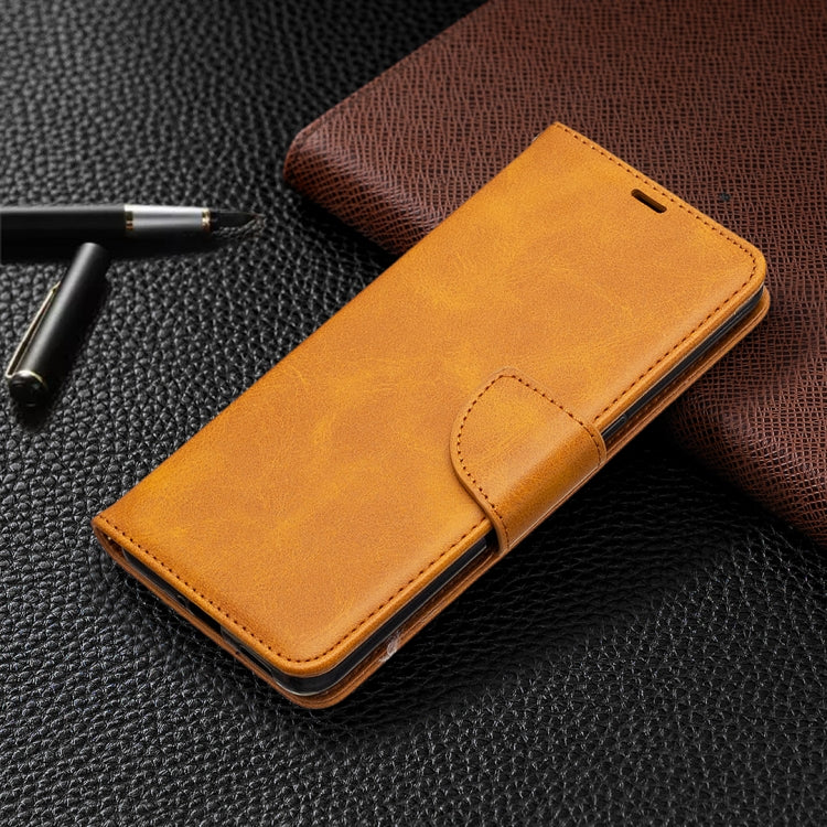 For OPPO Reno4 5G Retro Lambskin Texture Pure Color Horizontal Flip PU Leather Case with Holder & Card Slots & Wallet & Lanyard
