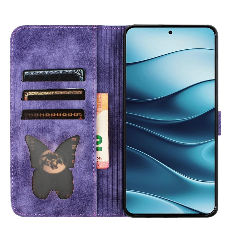 For Redmi Note 14 5G Butterfly Cat Embossing Flip Leather Phone Case