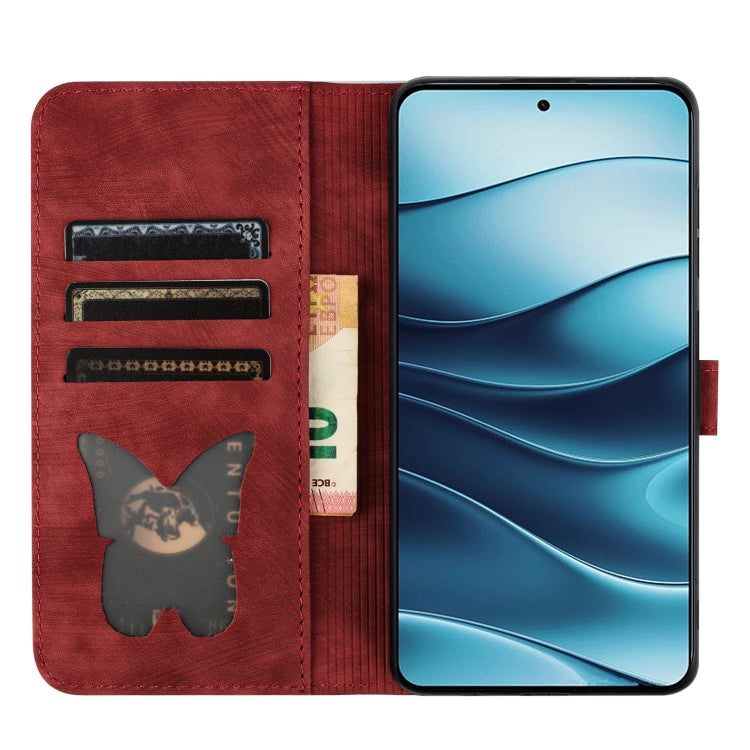 For Redmi Note 14 5G Butterfly Cat Embossing Flip Leather Phone Case