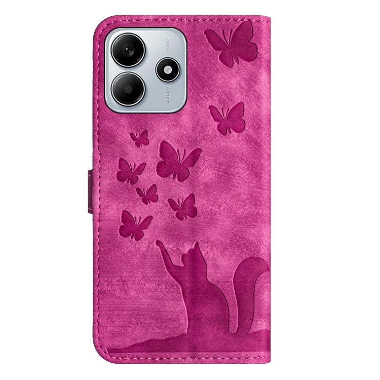For Redmi Note 14 5G Butterfly Cat Embossing Flip Leather Phone Case