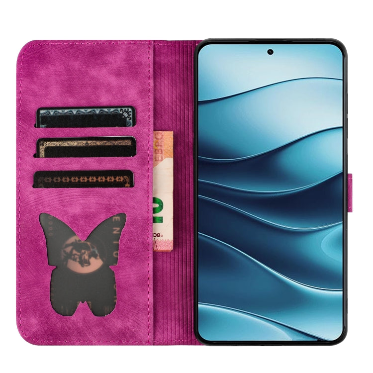 For Redmi Note 14 5G Butterfly Cat Embossing Flip Leather Phone Case