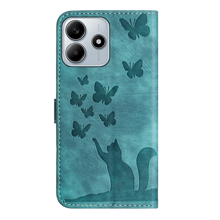 For Redmi Note 14 5G Butterfly Cat Embossing Flip Leather Phone Case