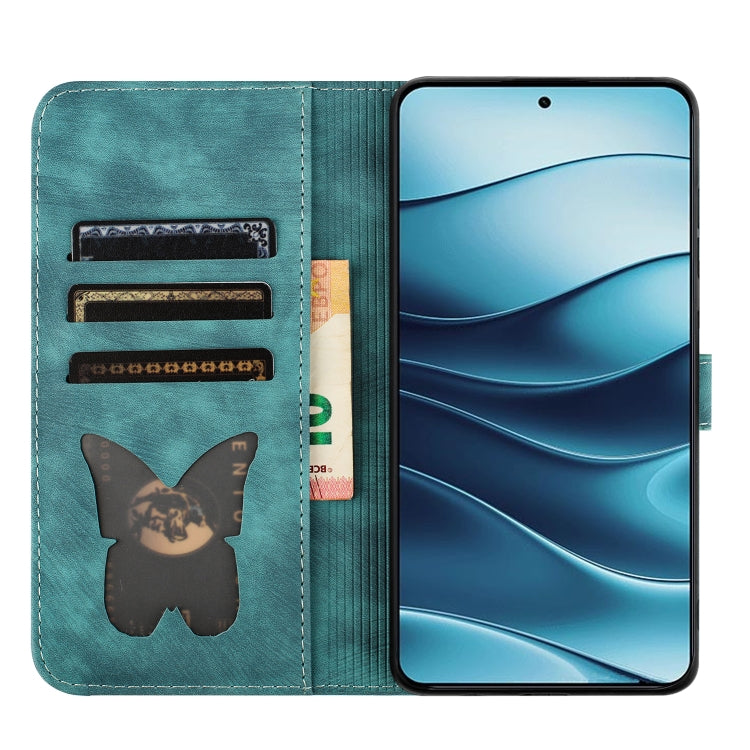 For Redmi Note 14 5G Butterfly Cat Embossing Flip Leather Phone Case