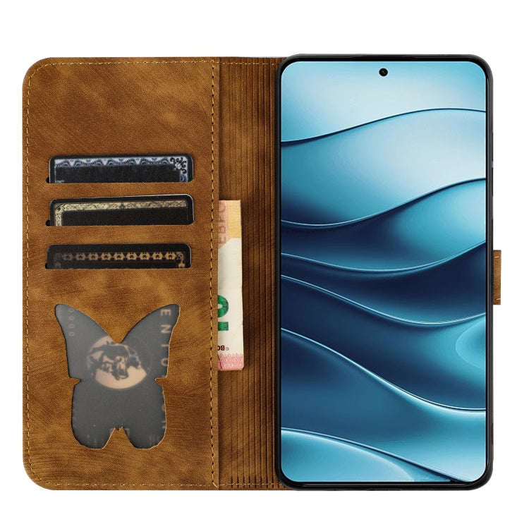 For Redmi Note 14 5G Butterfly Cat Embossing Flip Leather Phone Case