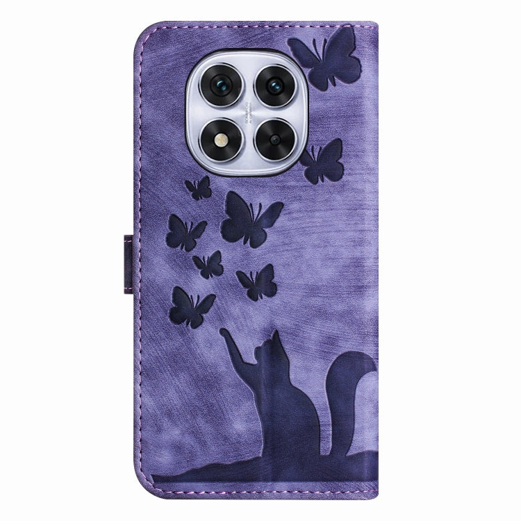 For Redmi Note 14 Pro 5G Butterfly Cat Embossing Flip Leather Phone Case