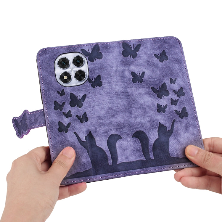 For Redmi Note 14 Pro 5G Butterfly Cat Embossing Flip Leather Phone Case