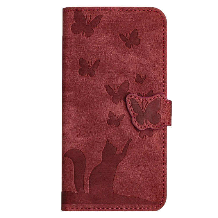 For Redmi Note 14 Pro 5G Butterfly Cat Embossing Flip Leather Phone Case