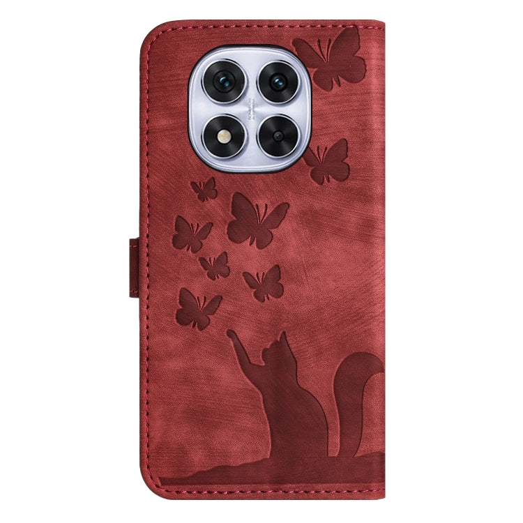 For Redmi Note 14 Pro 5G Butterfly Cat Embossing Flip Leather Phone Case