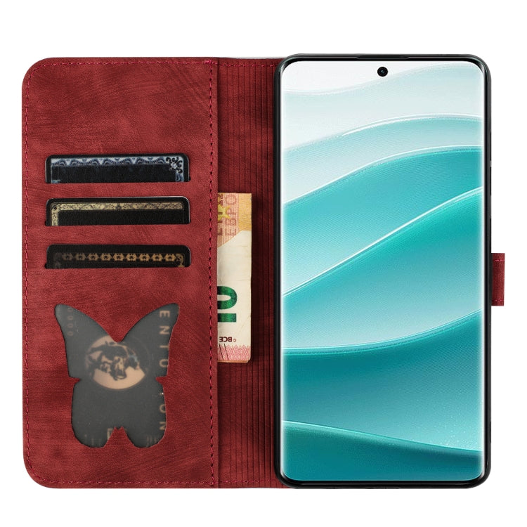 For Redmi Note 14 Pro 5G Butterfly Cat Embossing Flip Leather Phone Case
