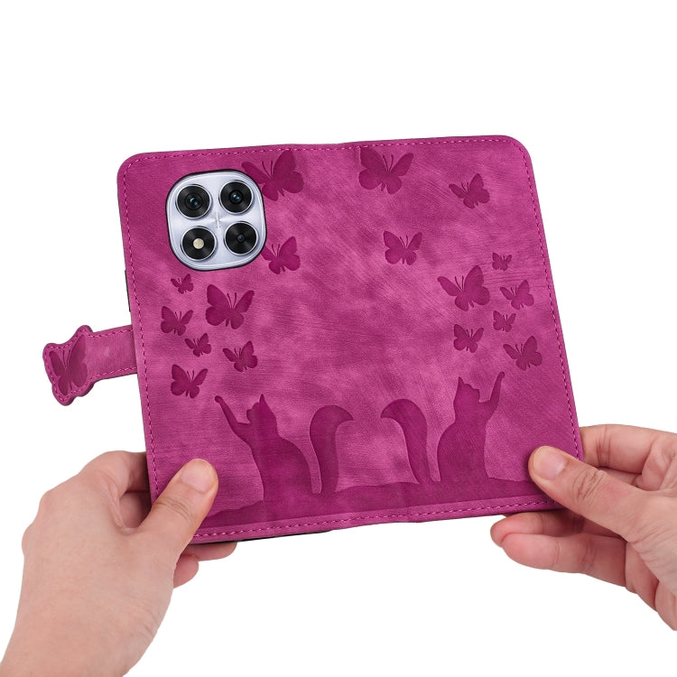For Redmi Note 14 Pro 5G Butterfly Cat Embossing Flip Leather Phone Case