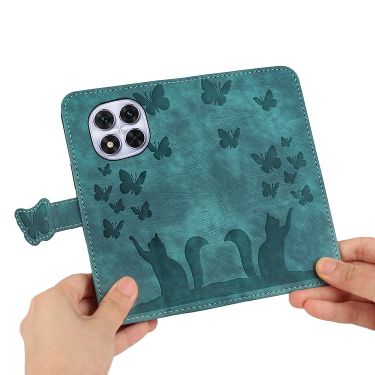 For Redmi Note 14 Pro 5G Butterfly Cat Embossing Flip Leather Phone Case
