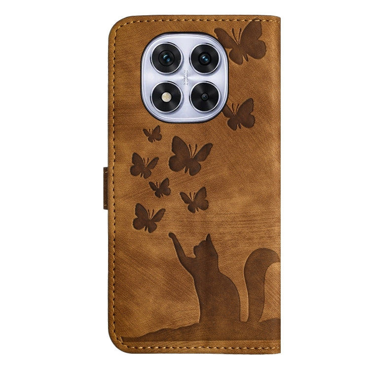 For Redmi Note 14 Pro 5G Butterfly Cat Embossing Flip Leather Phone Case