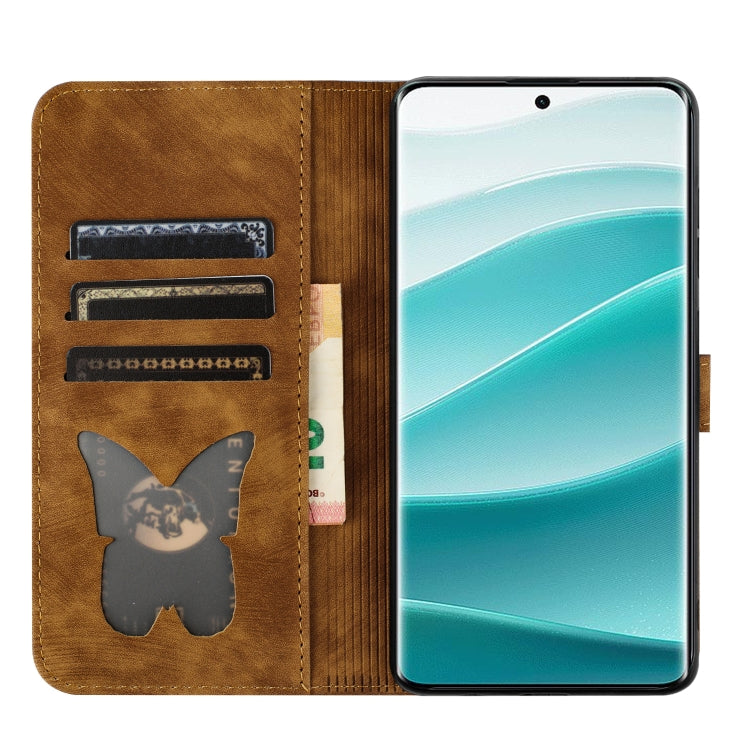 For Redmi Note 14 Pro 5G Butterfly Cat Embossing Flip Leather Phone Case