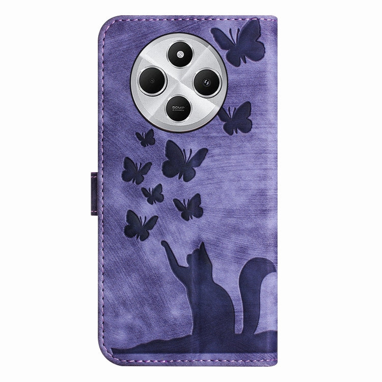 For Redmi 14C 4G Butterfly Cat Embossing Flip Leather Phone Case
