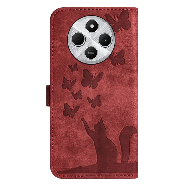 For Redmi 14C 4G Butterfly Cat Embossing Flip Leather Phone Case