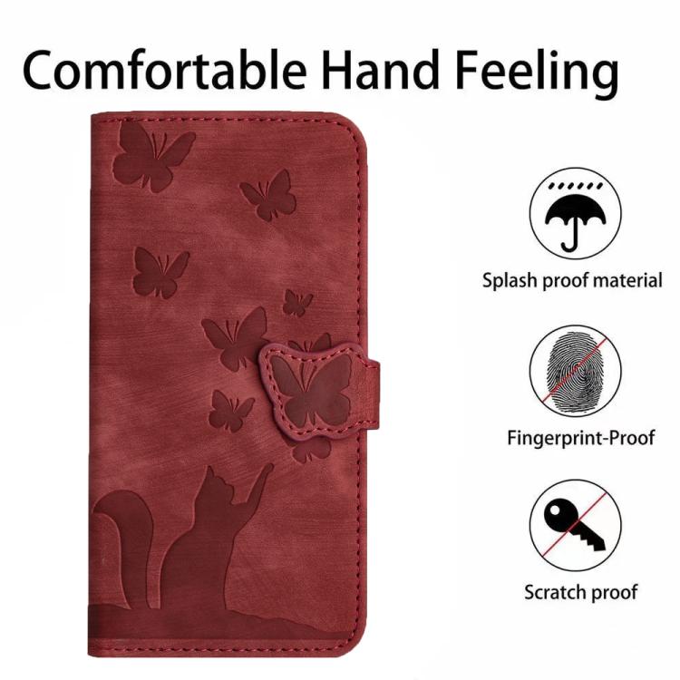 For Redmi A4 5G Butterfly Cat Embossing Flip Leather Phone Case
