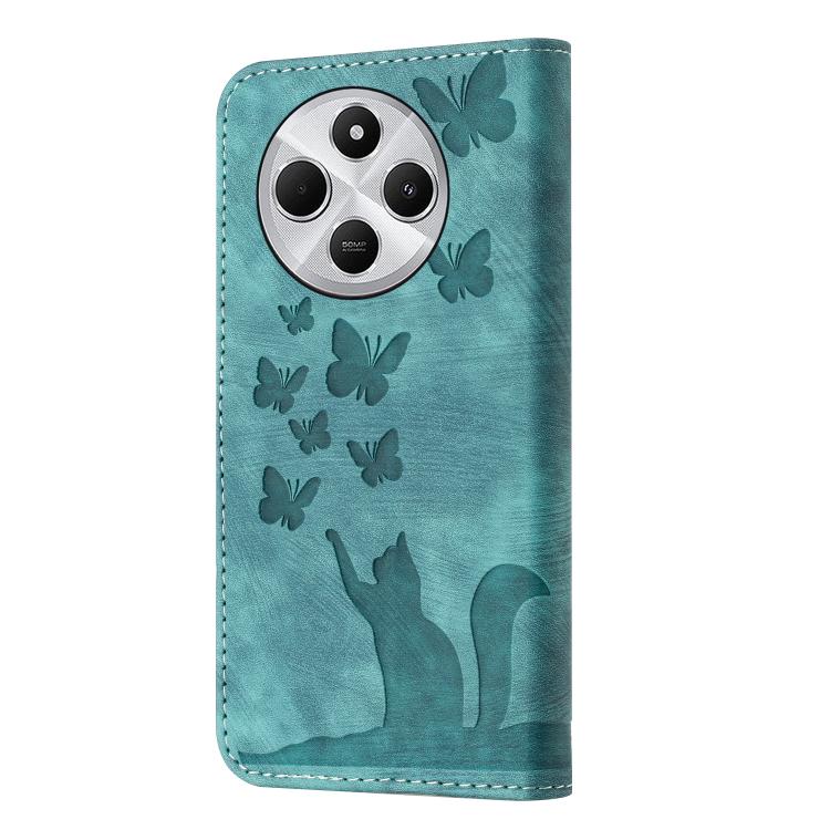 For Redmi A4 5G Butterfly Cat Embossing Flip Leather Phone Case