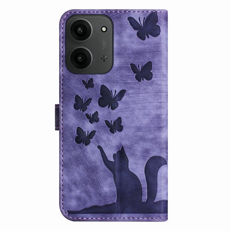 For Redmi 15C 5G / 4G EU 173mm Butterfly Cat Embossing Flip Leather Phone Case