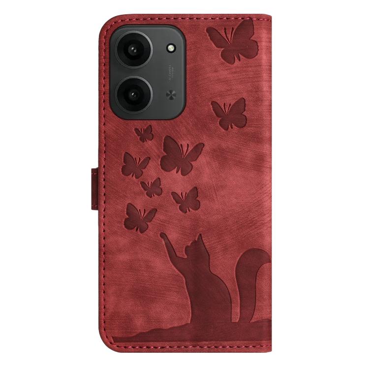 For Redmi 15C 5G / 4G EU 173mm Butterfly Cat Embossing Flip Leather Phone Case