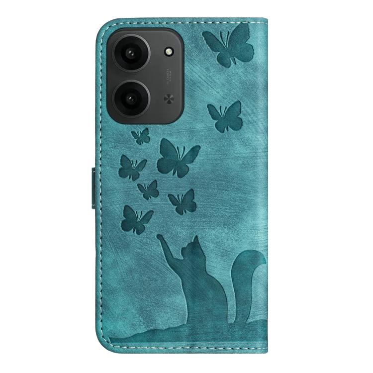 For Redmi 15C 5G / 4G EU 173mm Butterfly Cat Embossing Flip Leather Phone Case